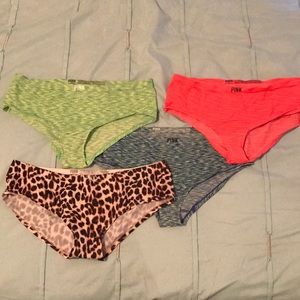 Four pair of Victoria's Secret underwear.